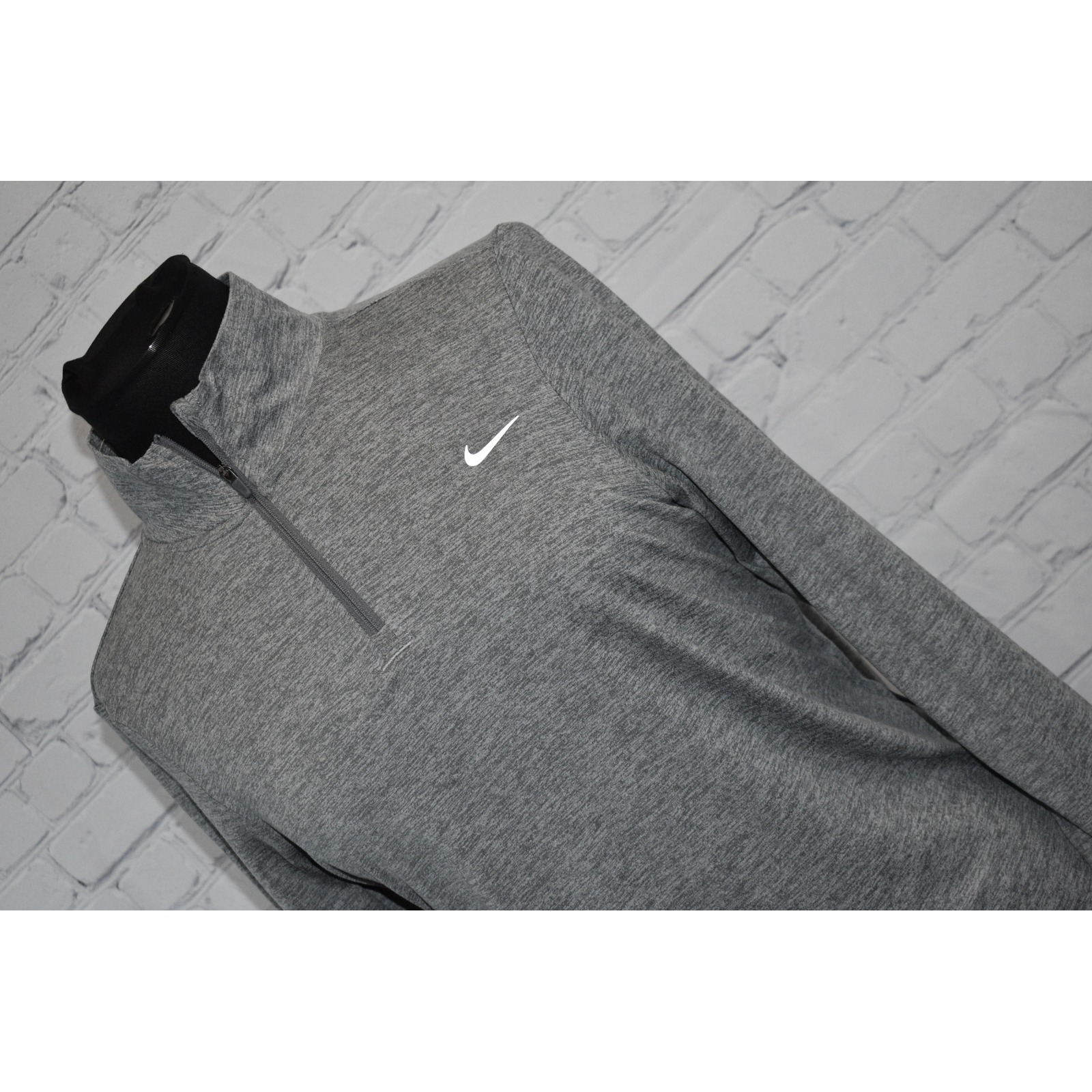 Nike Pullover Women Medium Grey Dri-Fit Quarter Zip Running Top Cu3220-068